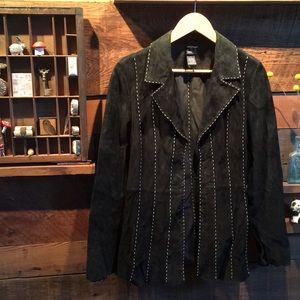 INC | Genuine Leather Jacket w/ White Stitching